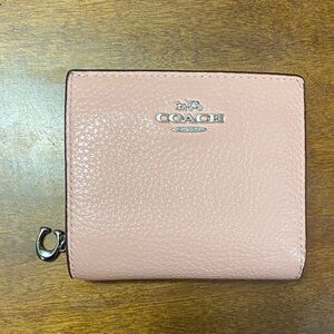 Coach Blush Leather Wallet with Silver Hardware